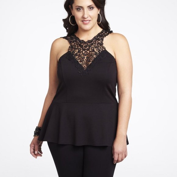 MXM 4X Peplum Top with Crochet Detailing NWT - Picture 1 of 9